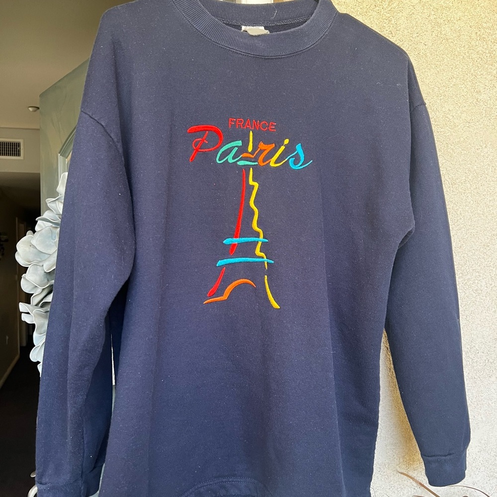 Paris Themed  Sweatshirt - Navy